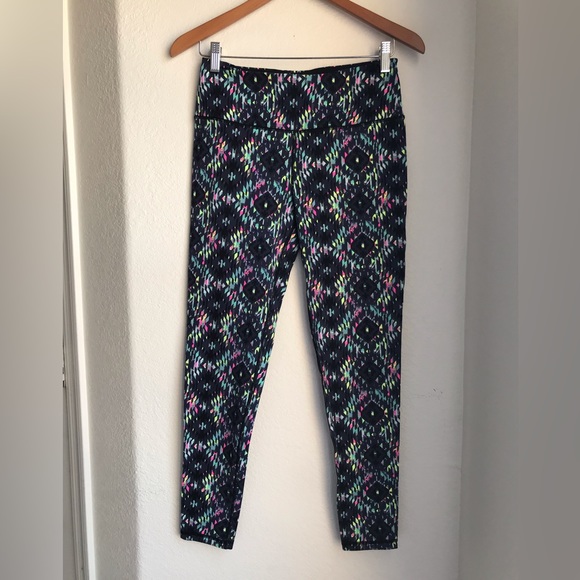 Victoria's Secret VSX Sport Psychedelic Print Neon Accents sz Medium Pants Yoga - Picture 3 of 16